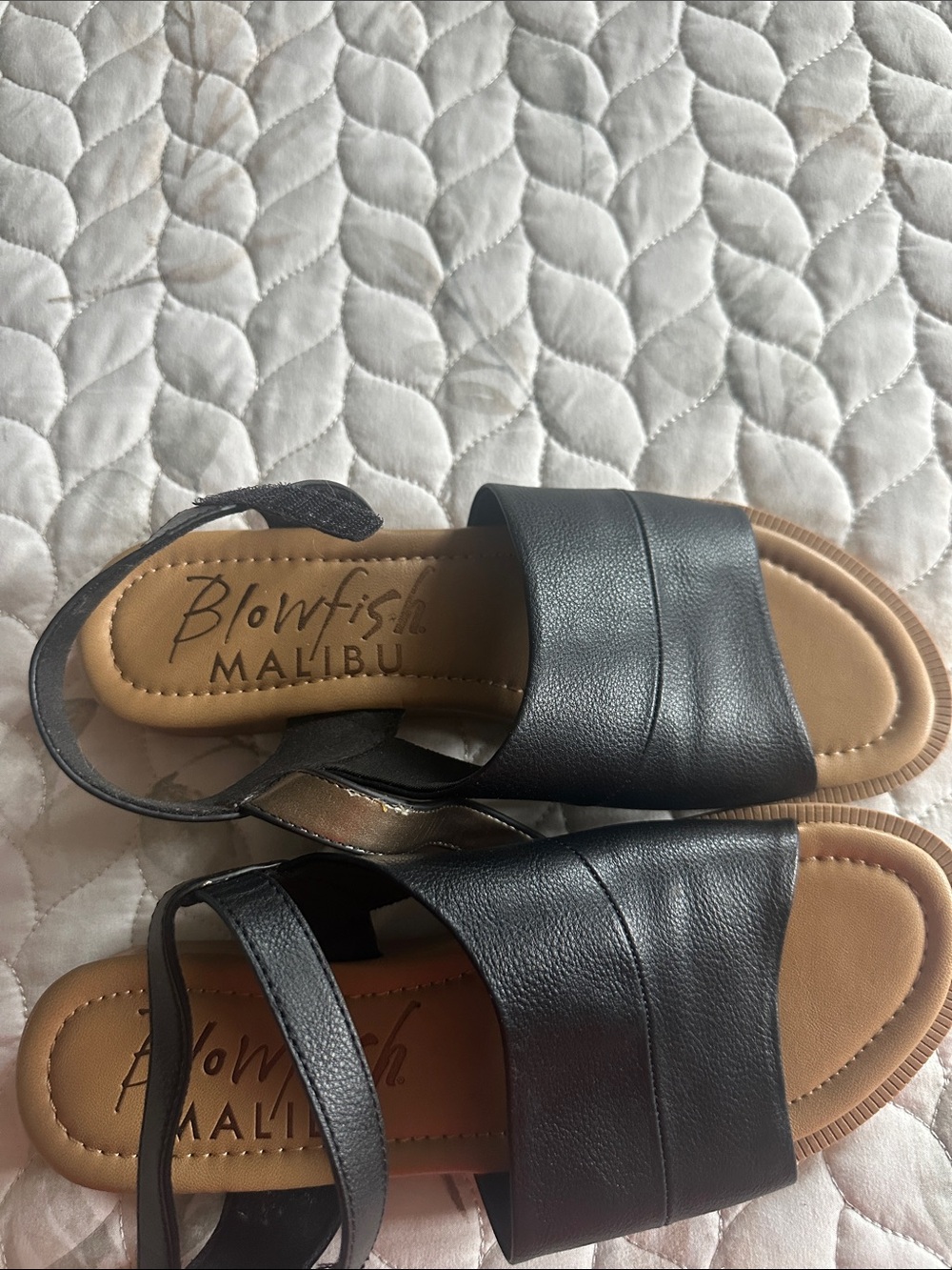 Blowfish Black Slide Sandals with Back Strap